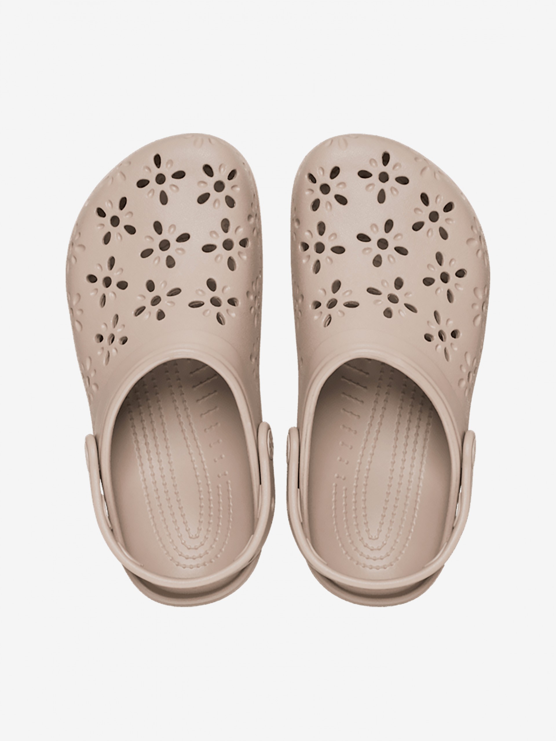 Sandálias Crocs Classic Floral Cut Out Bege