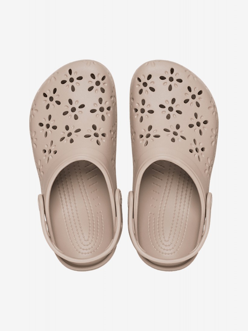 Sandlias Crocs Classic Floral Cut Out Bege