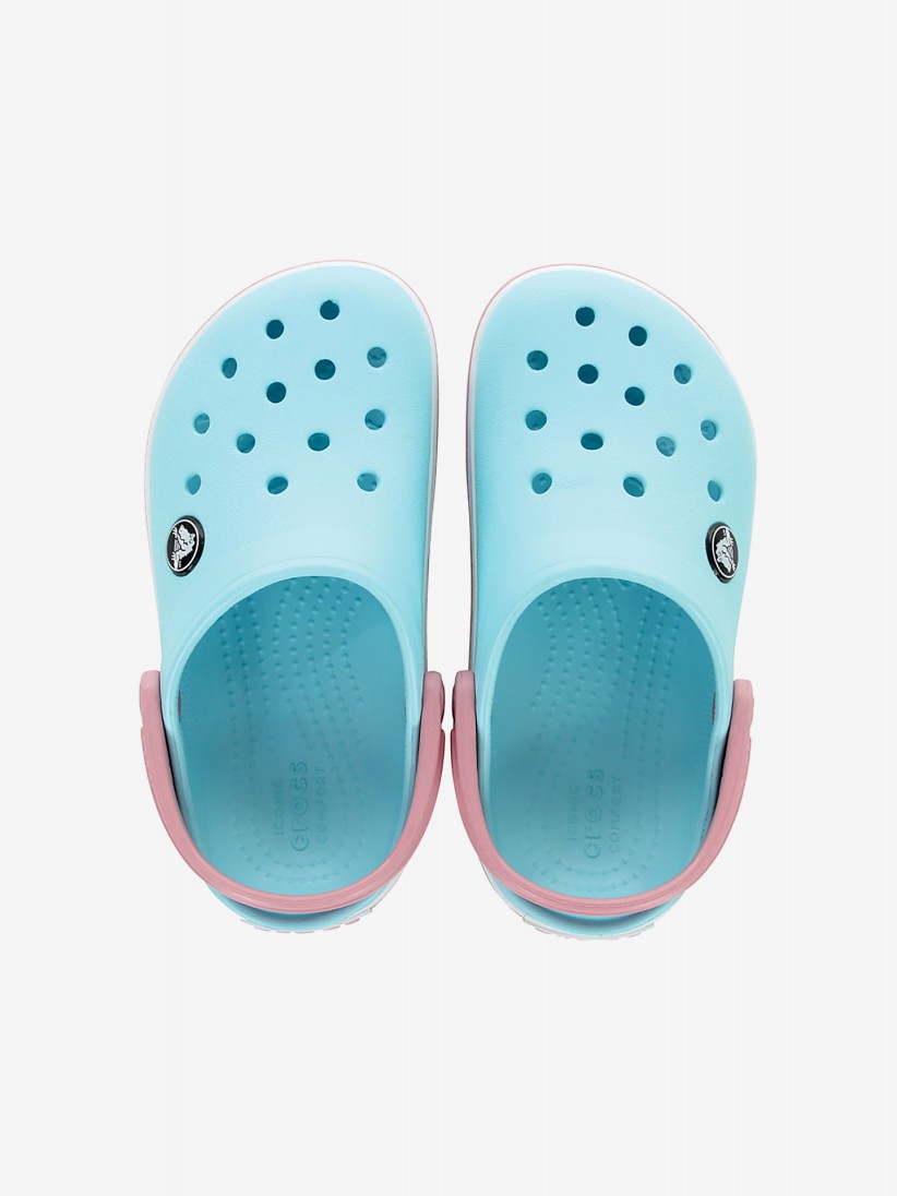 Sandlias Crocs Crocband C Kids Azuis e Rosa