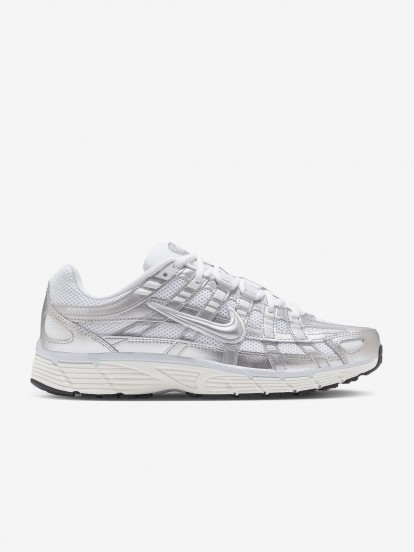 Zapatillas Nike P-6000 Plateadas y Blancas Para Mujer