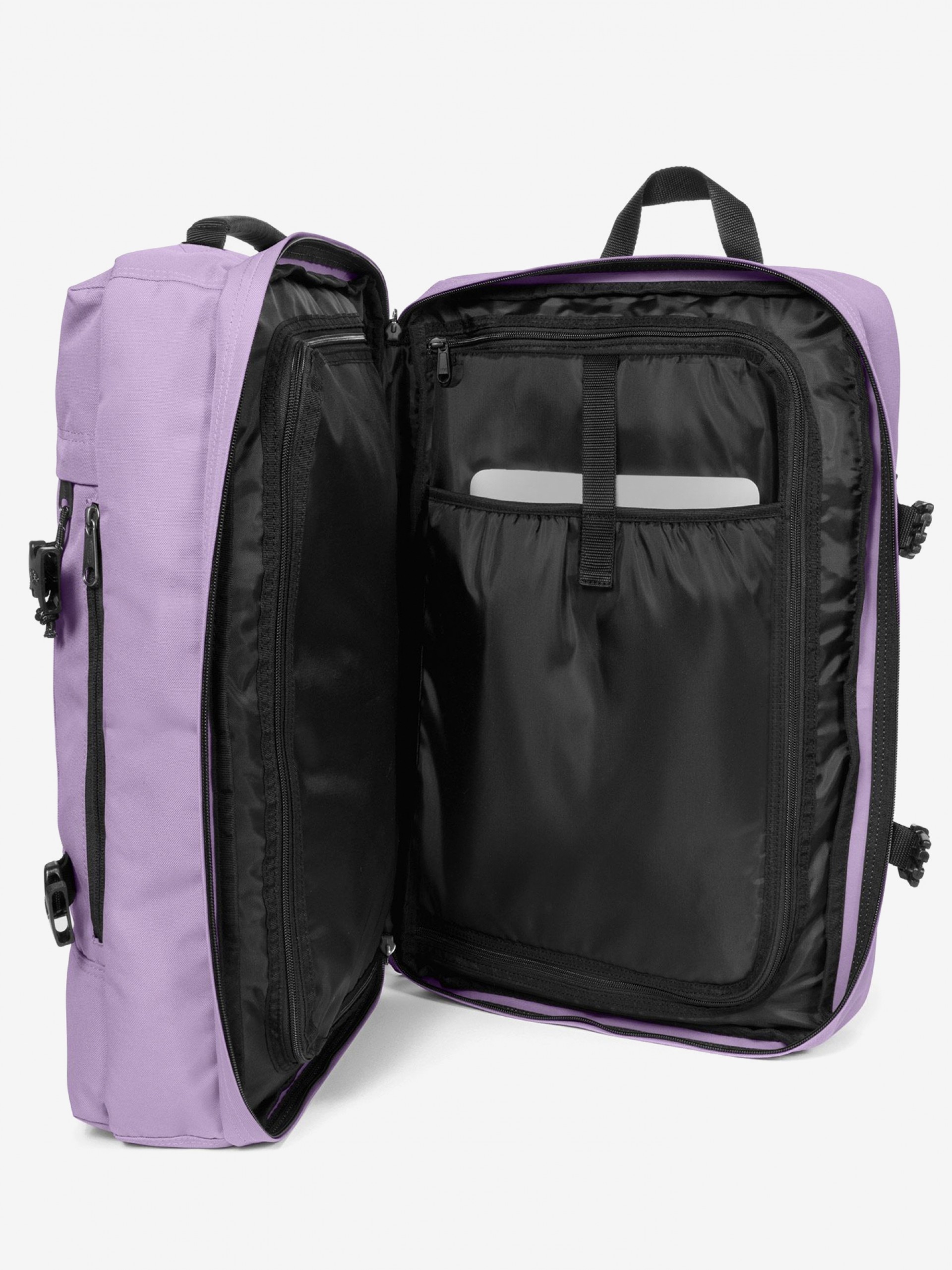 Mochila de Viaje Eastpak Travelpack Lila y Negra