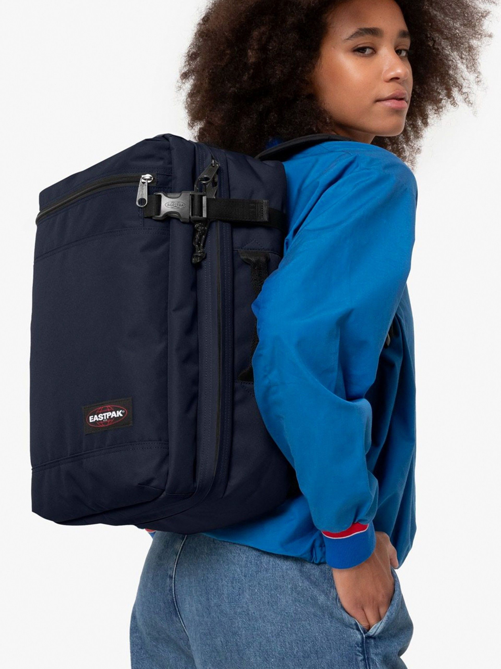 Eastpak Transit'R Pack Blue and Black Travel Backpack