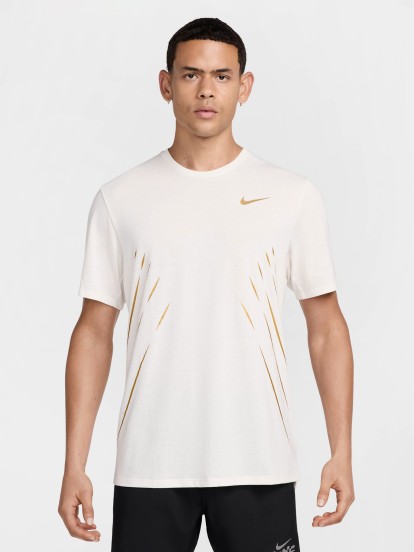 Camiseta de Running Nike x Jakob Ingebrigtsen Dri-FIT Blanca y Dorada Para Hombre