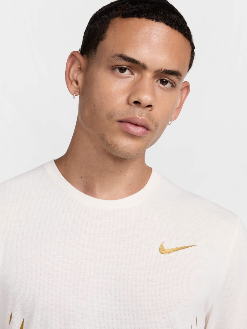 Nike x Jakob Ingebrigtsen Dri-FIT White and Golden Running T-shirt For Men