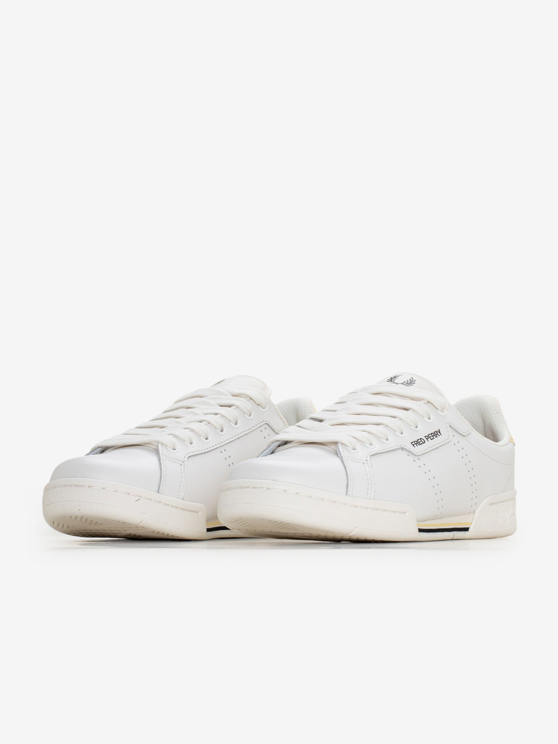 Zapatillas Fred Perry B722 De Piel Blancas y Amarillas