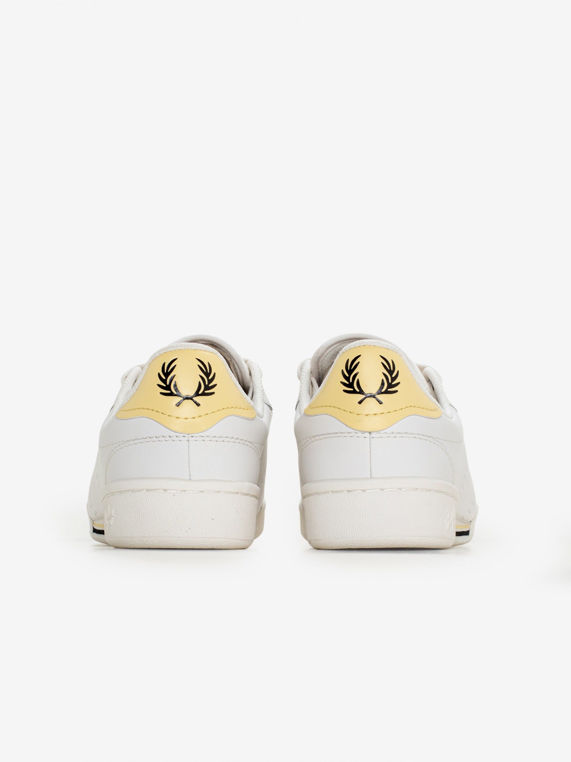 Zapatillas Fred Perry B722 De Piel Blancas y Amarillas