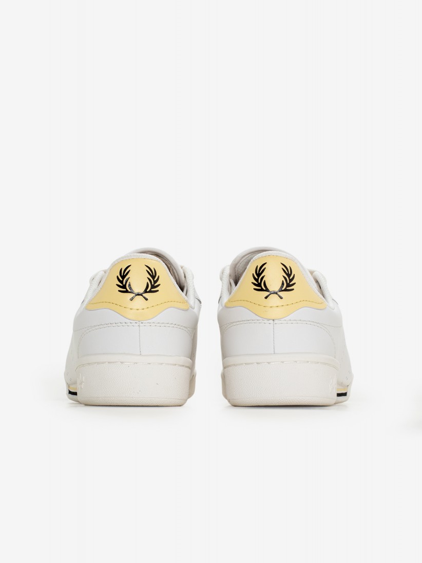 Zapatillas Fred Perry B722 De Piel Blancas y Amarillas