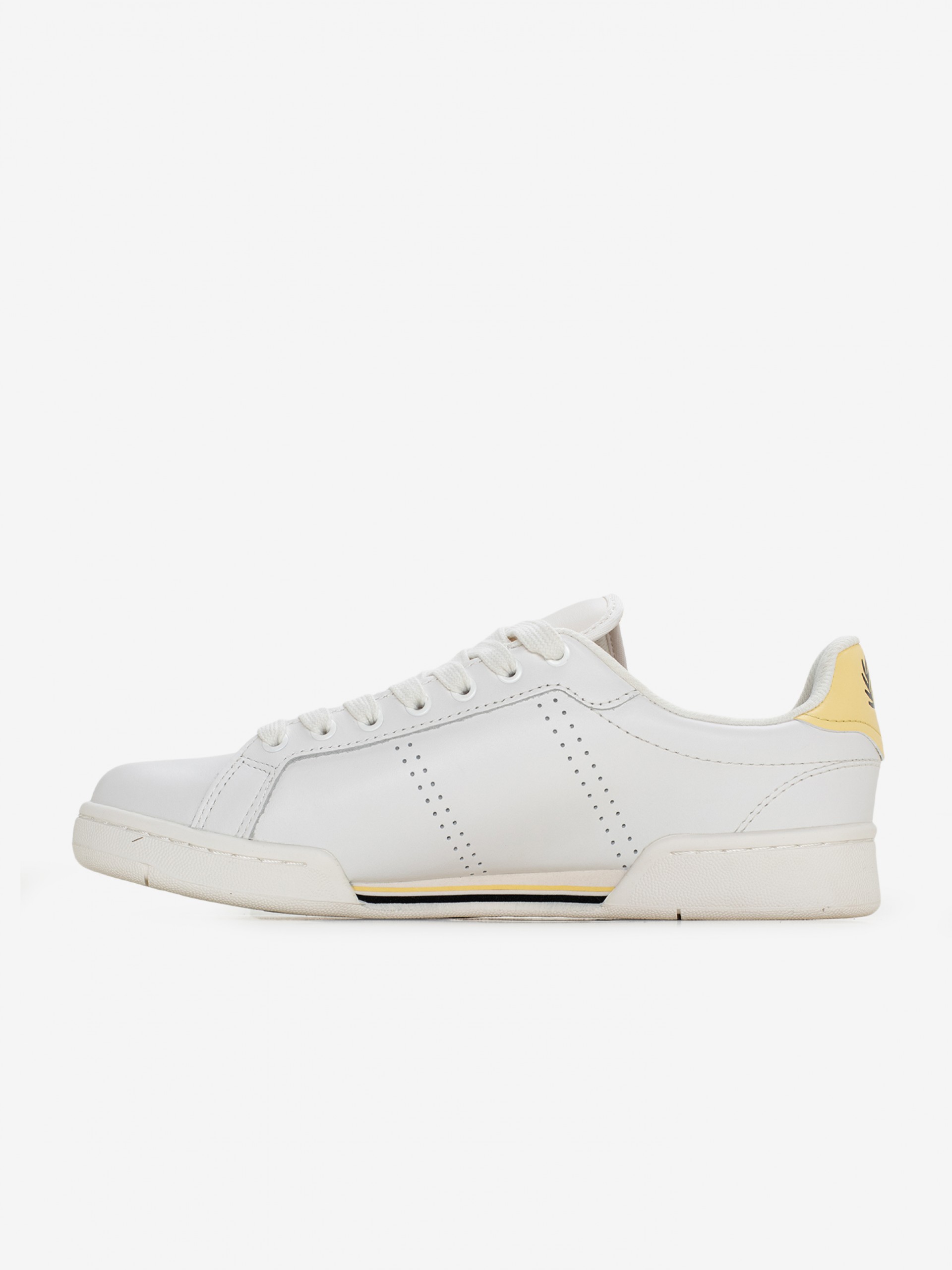 Zapatillas Fred Perry B722 De Piel Blancas y Amarillas