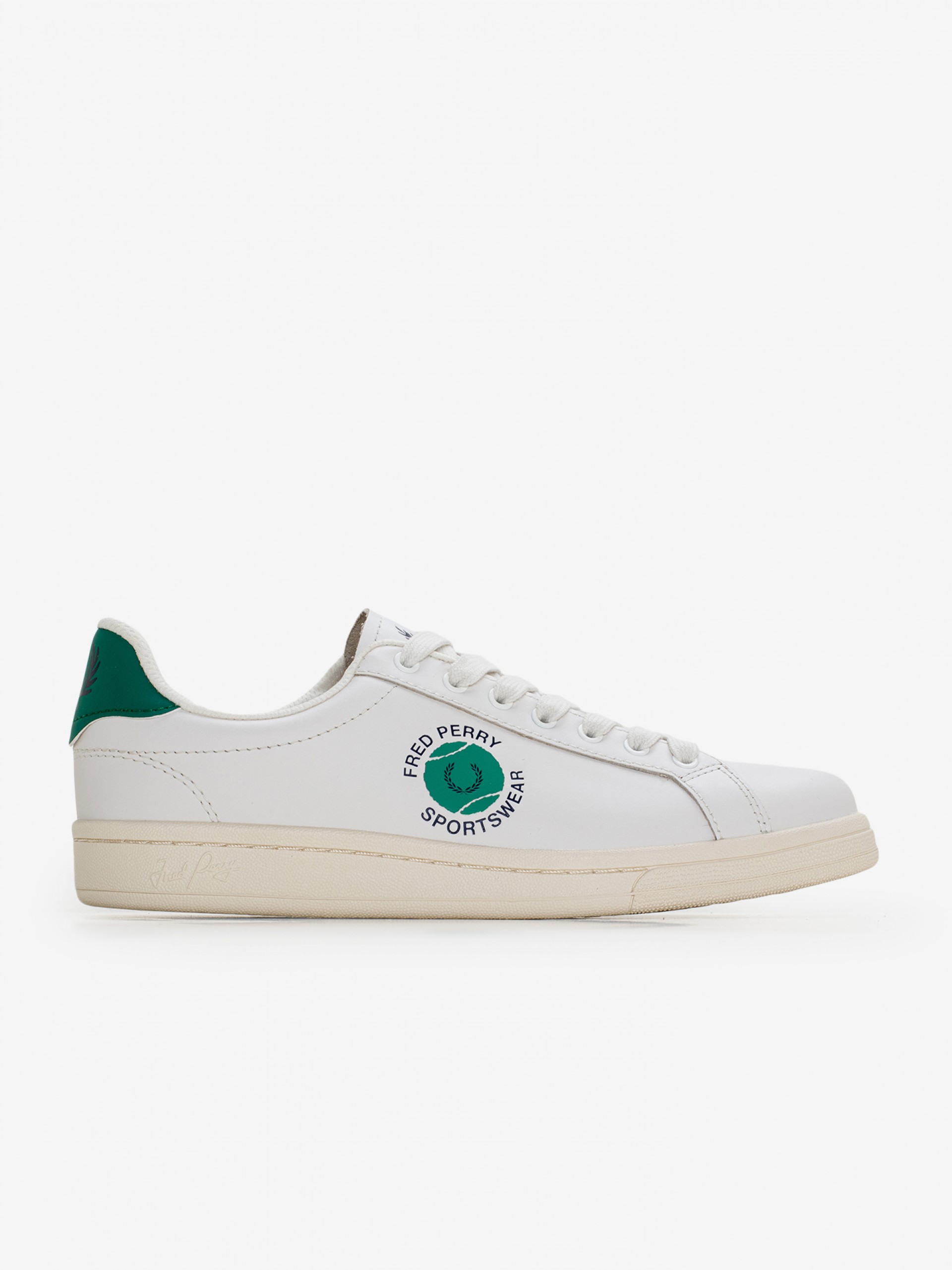 Zapatillas Fred Perry B721 De Piel Blancas y Verdes