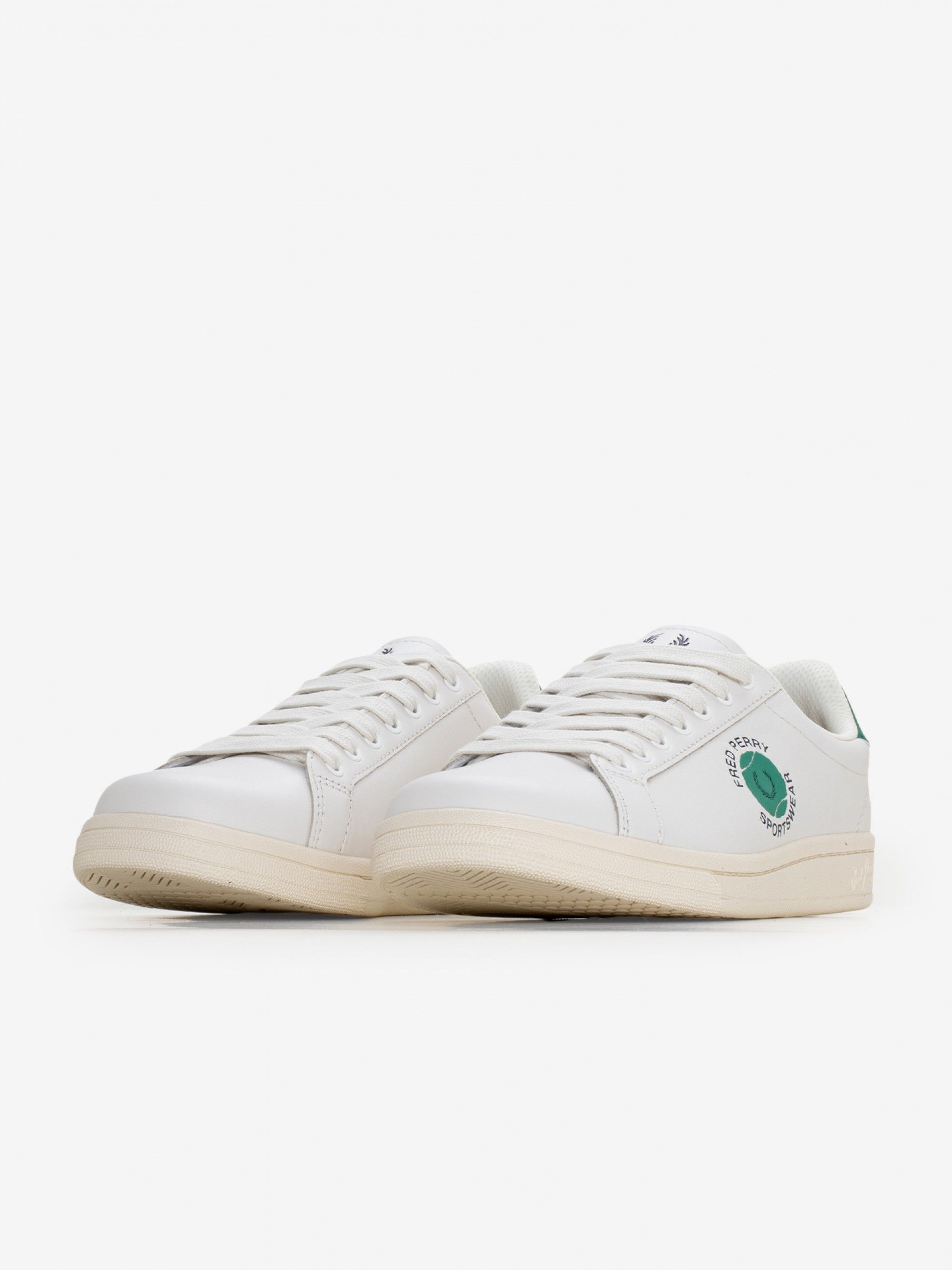 Zapatillas Fred Perry B721 De Piel Blancas y Verdes
