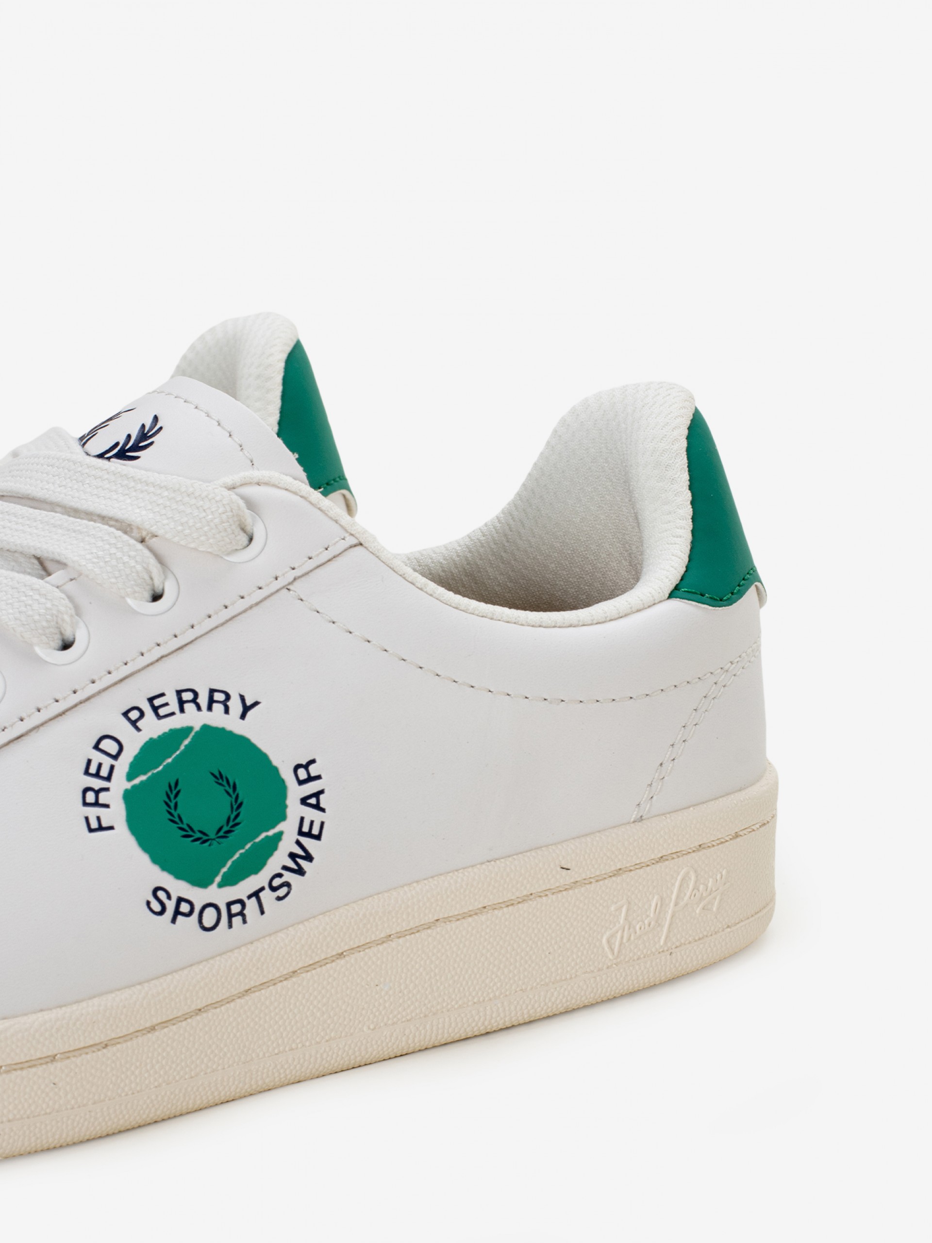 Zapatillas Fred Perry B721 De Piel Blancas y Verdes