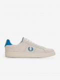 Sapatilhas Fred Perry B721 Em Pele Bege e Azuis
