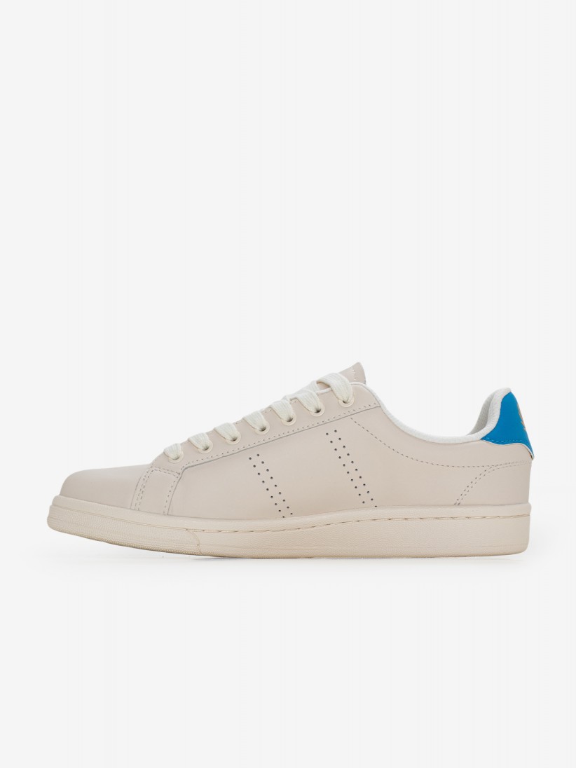 Sapatilhas Fred Perry B721 Em Pele Bege e Azuis