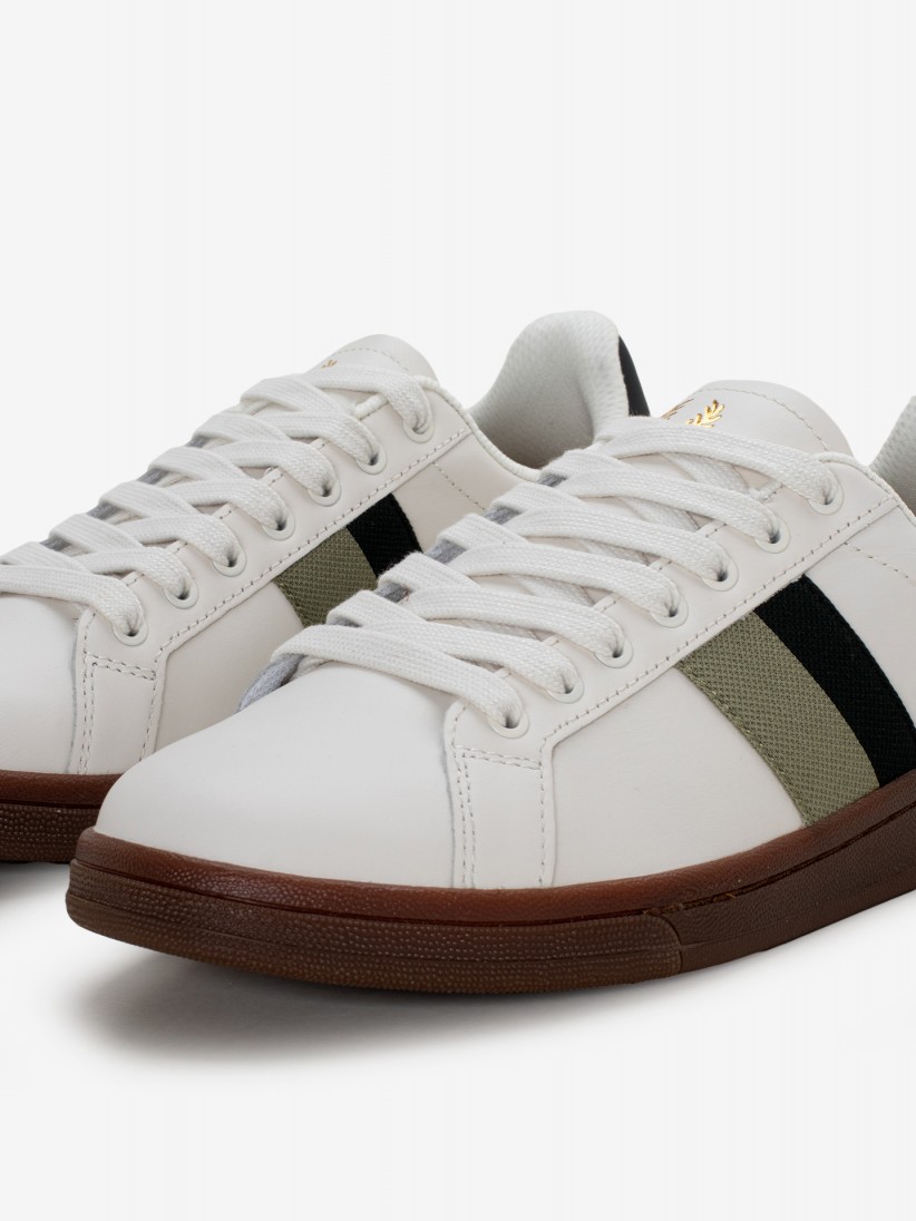 Sapatilhas Fred Perry B721 B9302 Em Pele Brancas