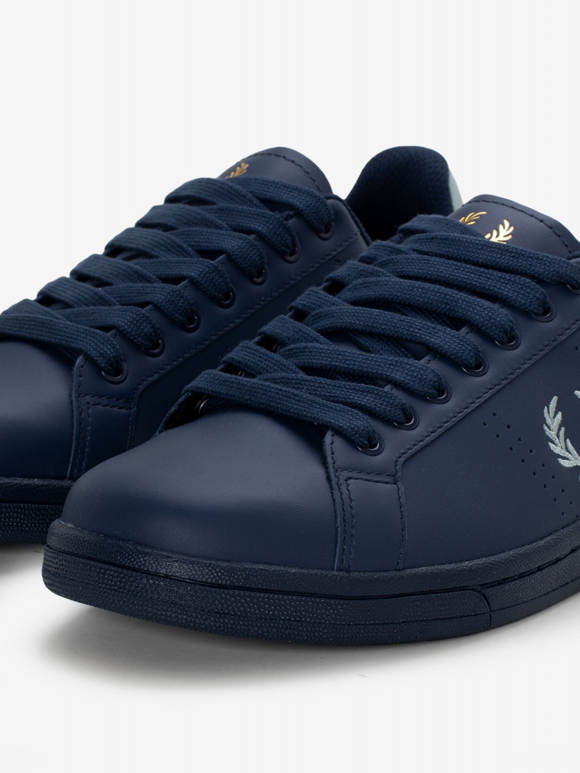【FRED PERRY】B721LEATHER /TENNIS BLUE (X86) R6751 Fred Perry M9847 Embroidered Champion Half Zip X86 Tennis