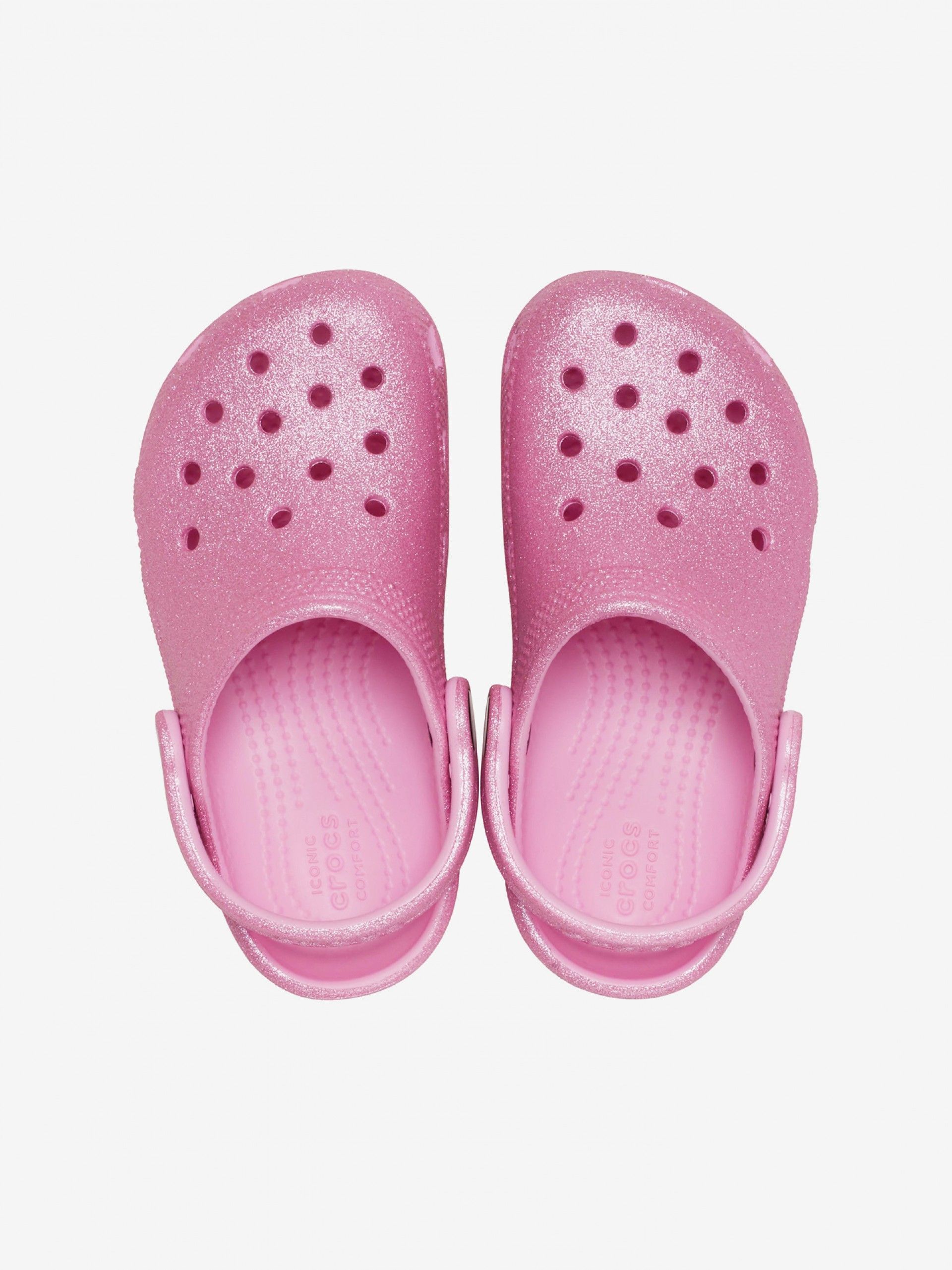 Crocs Classic Kids Pink Glitter Sandals