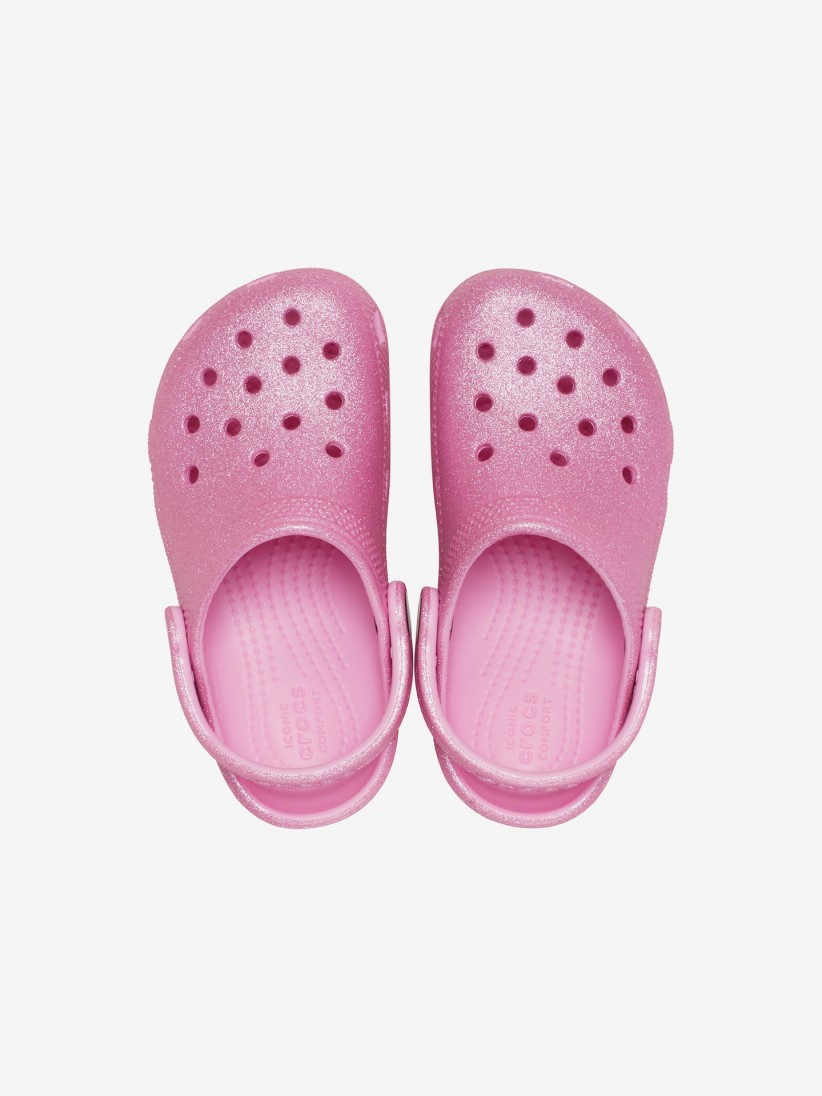 Sandálias Crocs Classic Toddler Rosa Brilhante Sandálias Crocs Classic Toddler Rosa Brilhante