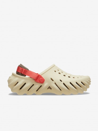 Sandalias Crocs Echo Clog Beige y Naranja