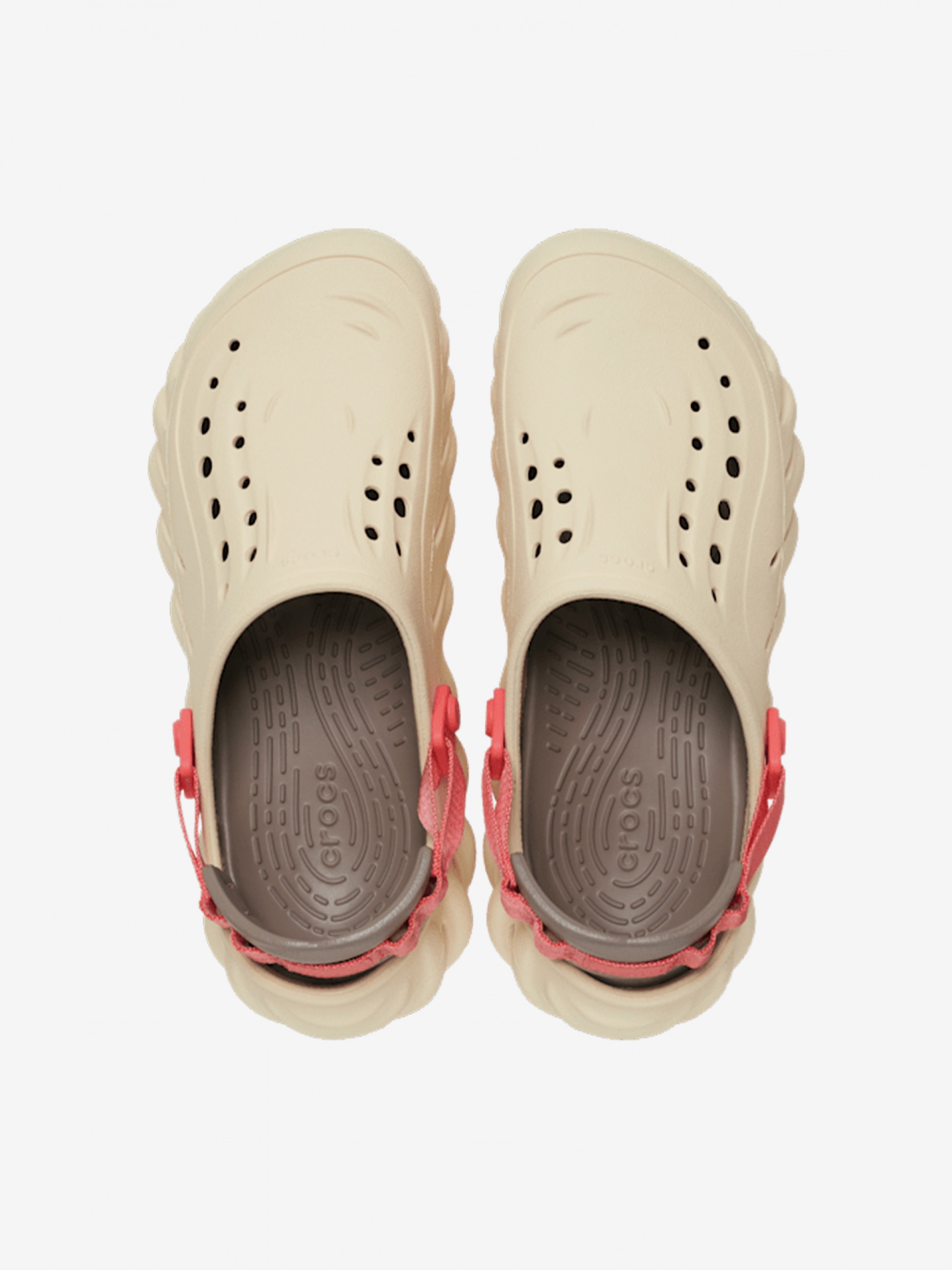 Sandálias Crocs Clog Echo Bege e Laranja