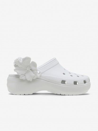 Sandalias Crocs Classic Platform Bouquet Blancas