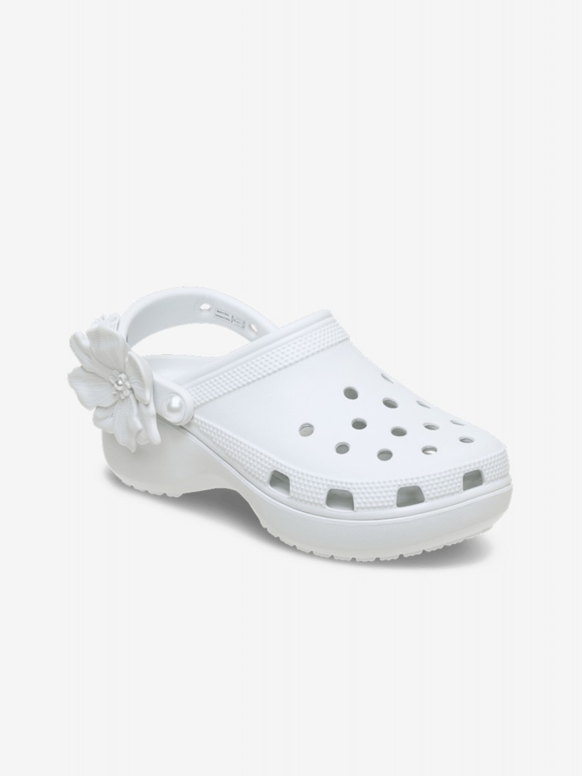 Sandlias Crocs Classic Platform Bouquet Brancas