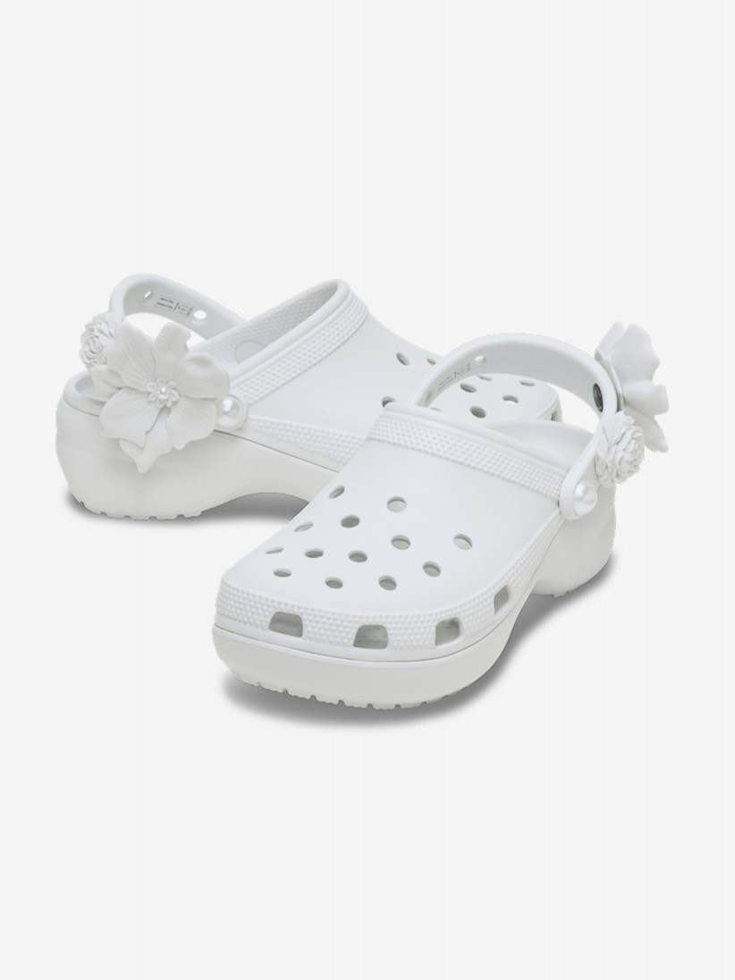 Sandlias Crocs Classic Platform Bouquet Brancas