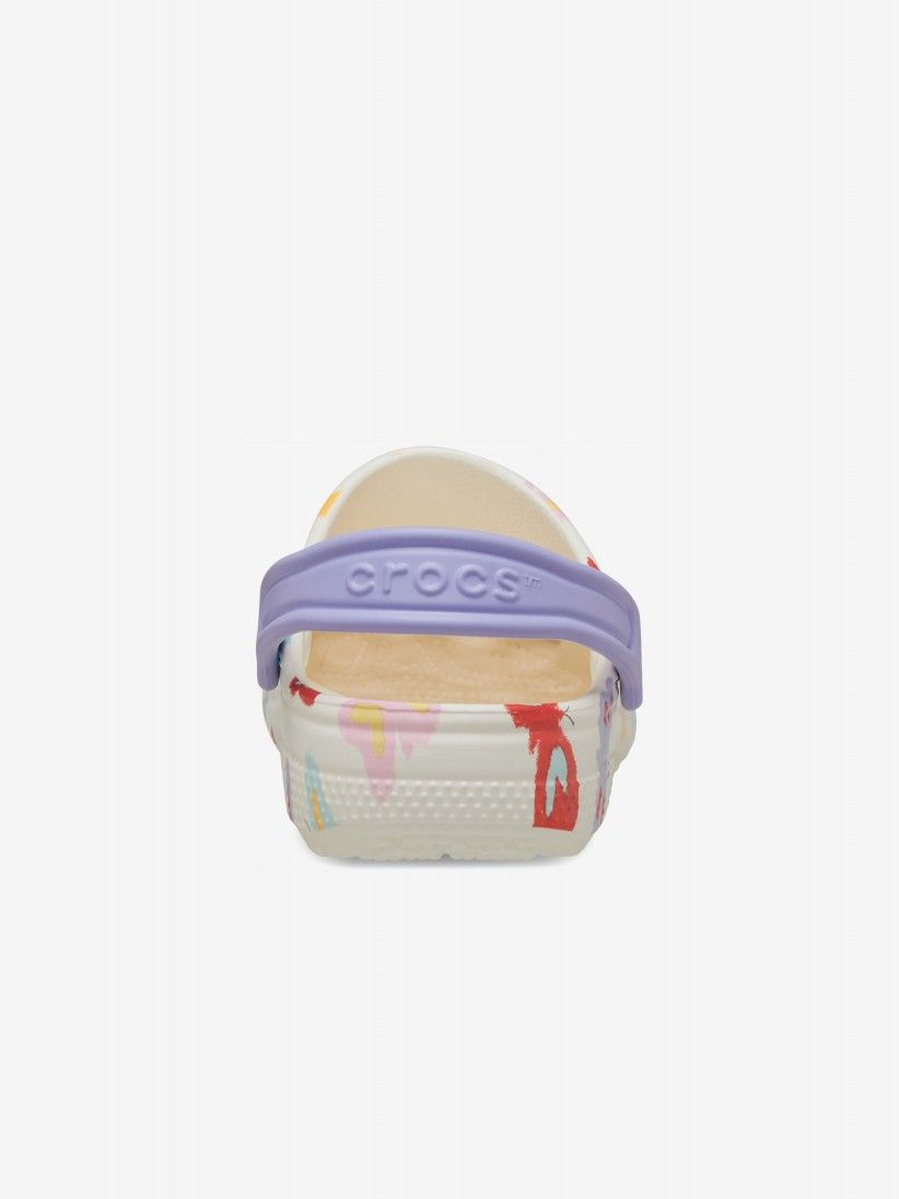 Sandlias Crocs Classic Toddler Brancas Com Borboletas
