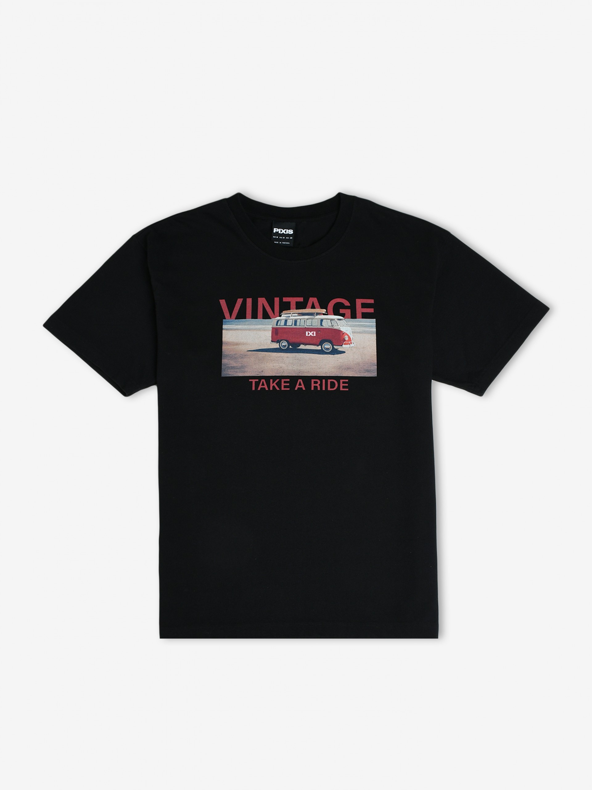 Pixis Vintage Summer Black T-shirt