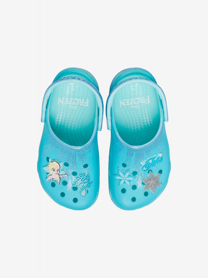 Sandlias Crocs Classic Elsa Frozen Toddler Azuis