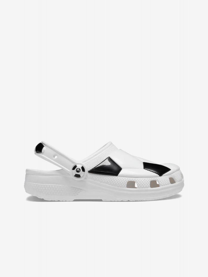 Sandlias Crocs Classic Bola de Futebol Kids Brancas e Pretas
