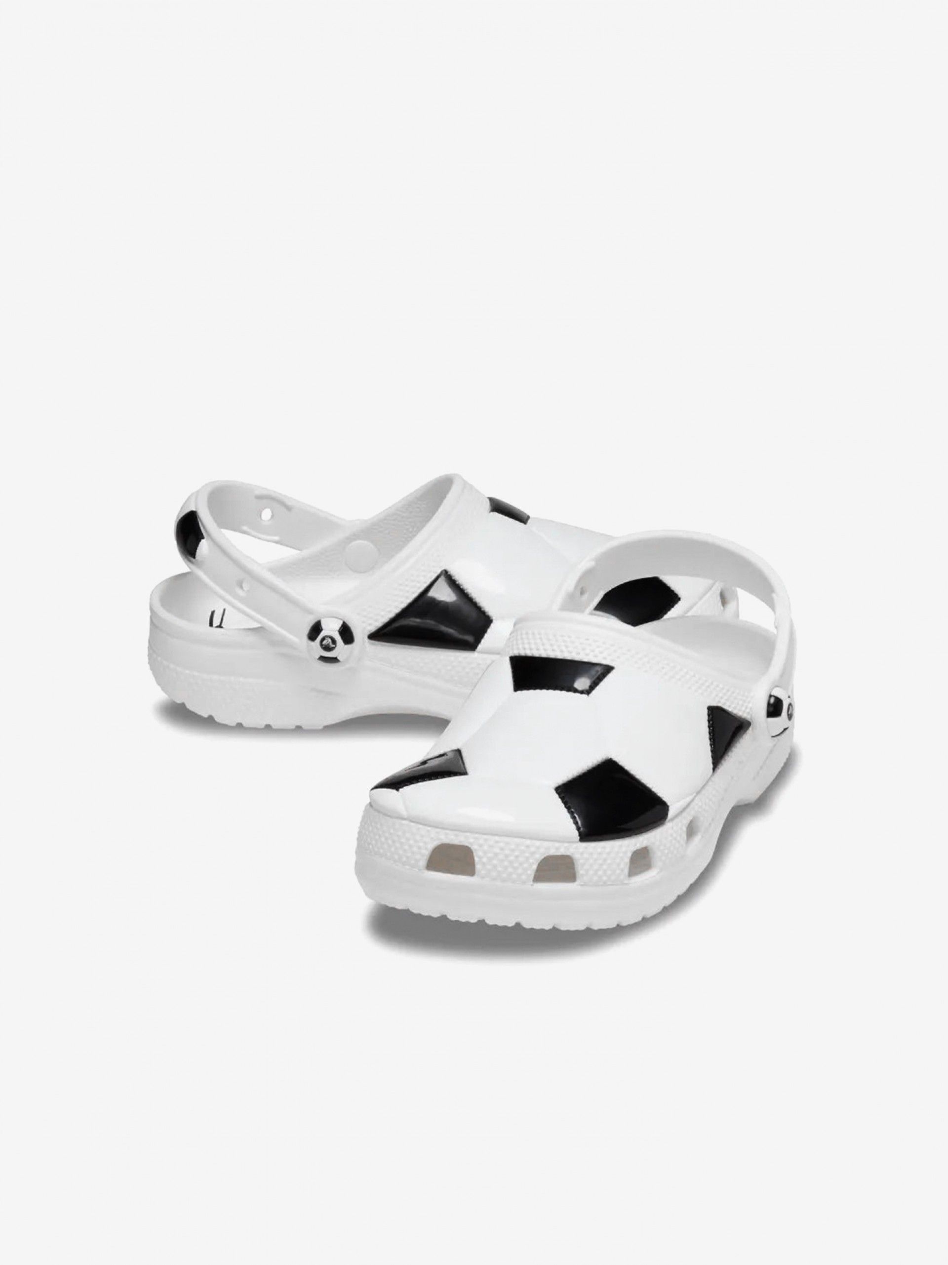 Crocs Classic Football Ball Toddler White and Black Sandals