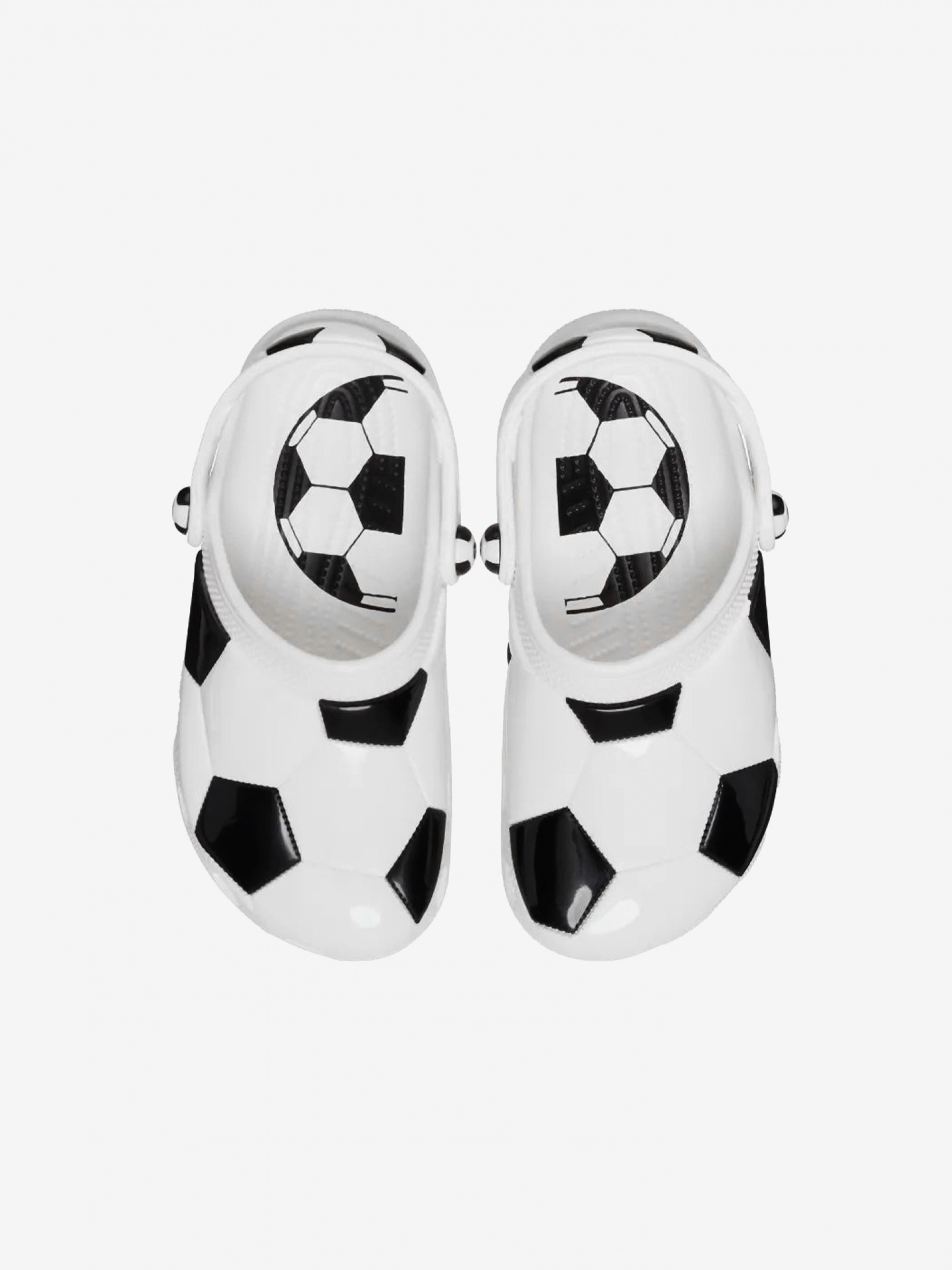 Crocs Classic Football Ball Toddler White and Black Sandals