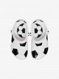 Sandlias Crocs Classic Bola de Futebol Toddler Brancas e Pretas
