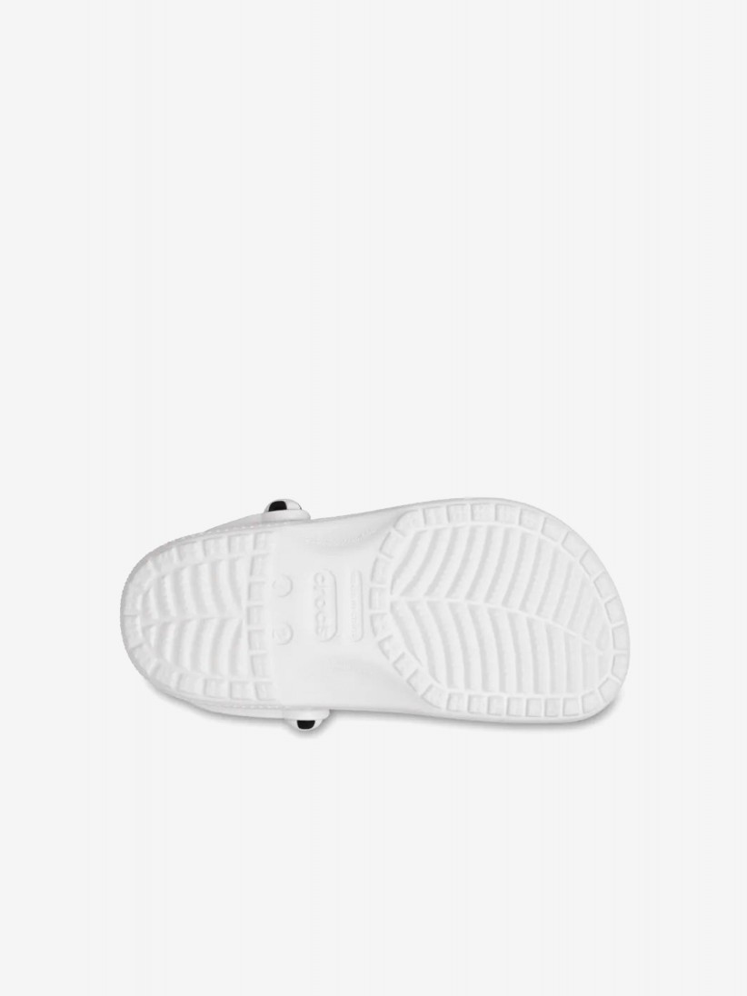 Sandlias Crocs Classic Bola de Futebol Toddler Brancas e Pretas