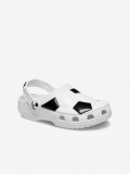 Sandlias Crocs Classic Bola de Futebol Kids Brancas e Pretas