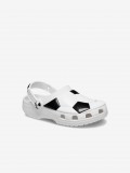 Sandlias Crocs Classic Bola de Futebol Toddler Brancas e Pretas