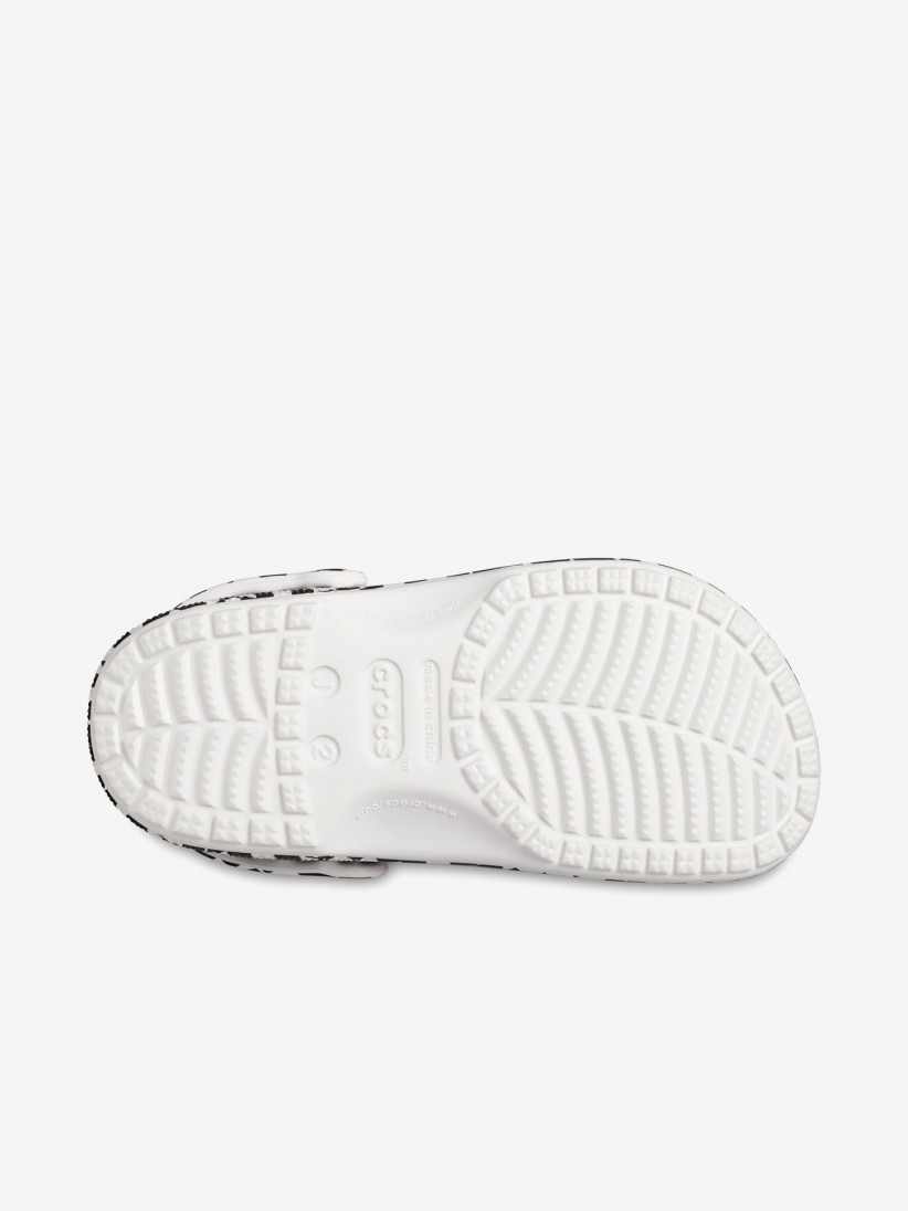 Sandlias Crocs Classic Warped Checker Kids Brancas e Pretas