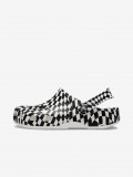 Sandlias Crocs Classic Warped Checker Kids Brancas e Pretas