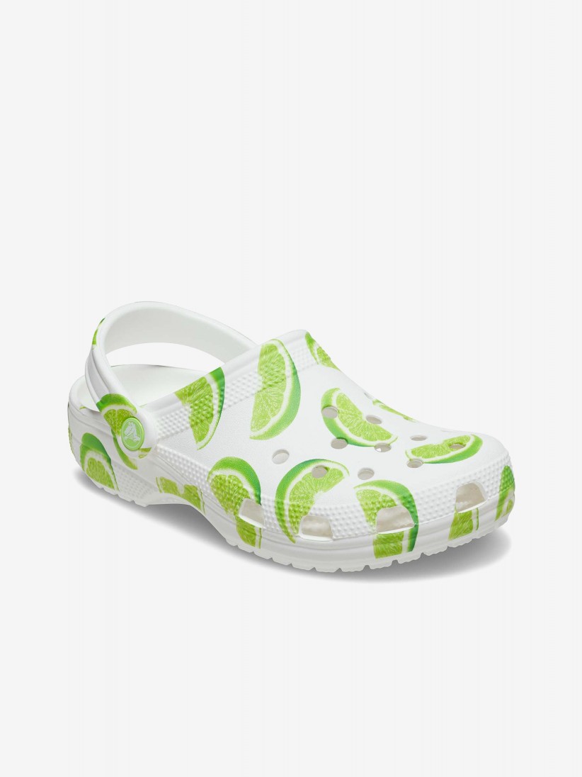 Sandlias Crocs Classic Fresh Fruits Brancas e Verdes
