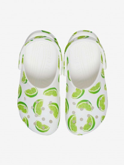Sandalias Crocs Classic Fresh Fruits Blancas y Verdes