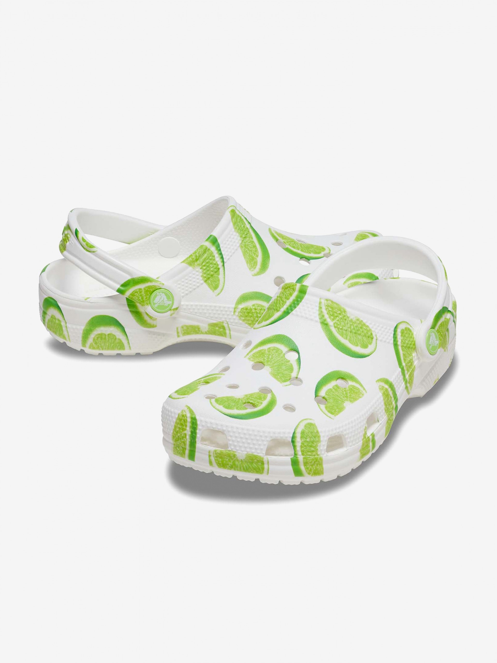 Crocs Classic Fresh Fruits White and Green Sandals