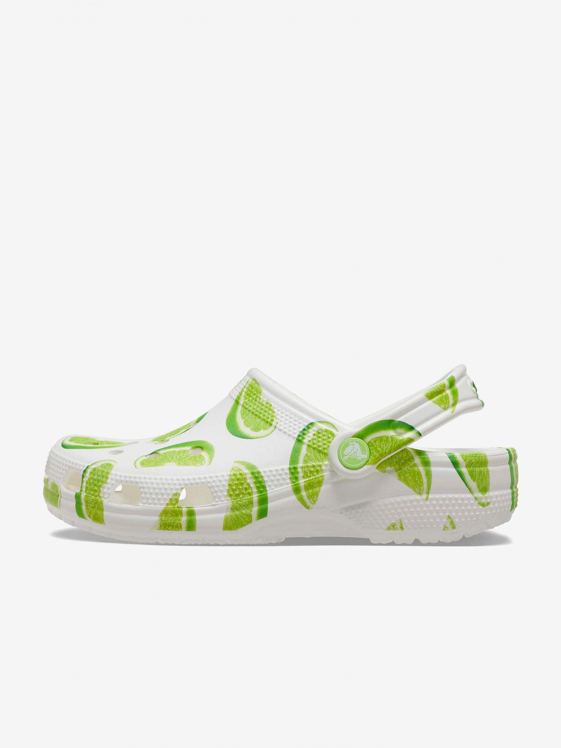 Crocs Classic Fresh Fruits White and Green Sandals