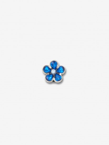 Pin Crocs Jibbitz Flor Azul e Prateada