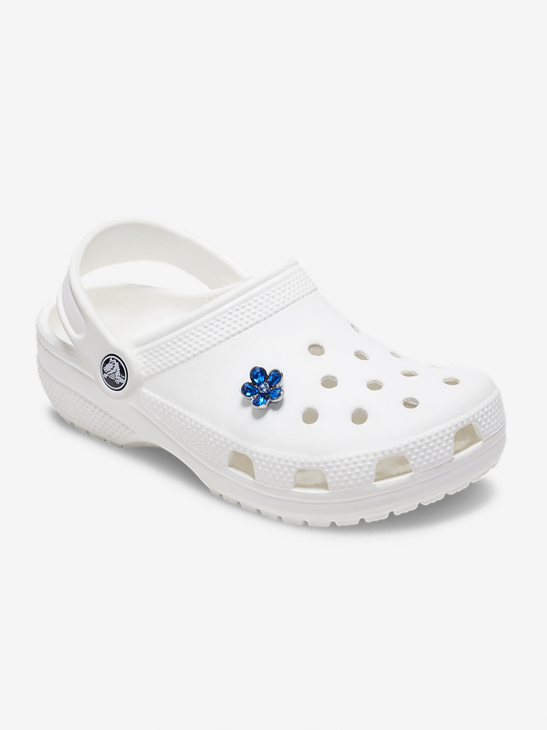 Pin Crocs Jibbitz Flor Azul e Prateada