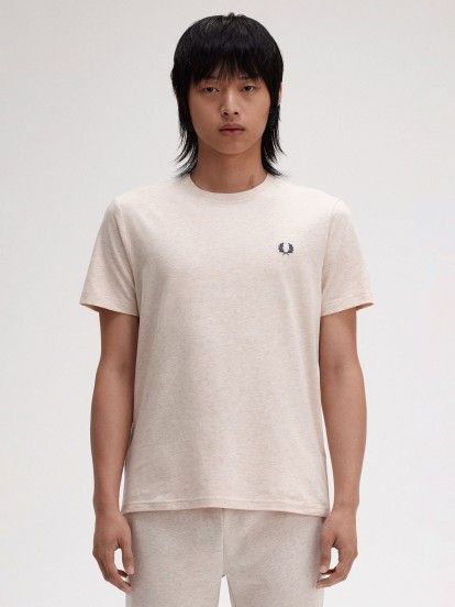 T-shirt Fred Perry Crew Neck Bege