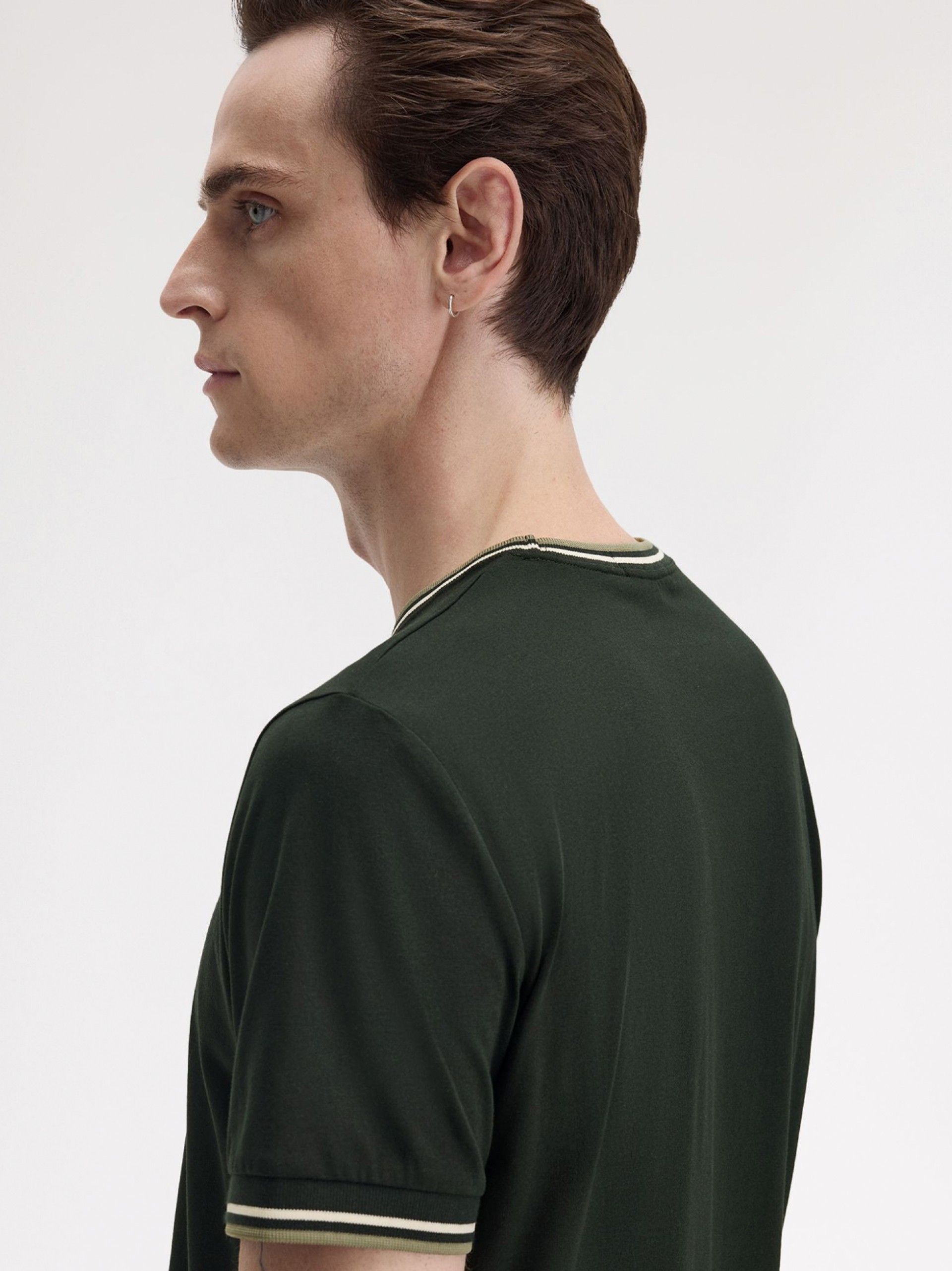 T-shirt Fred Perry Twin Tipped Verde e Branca