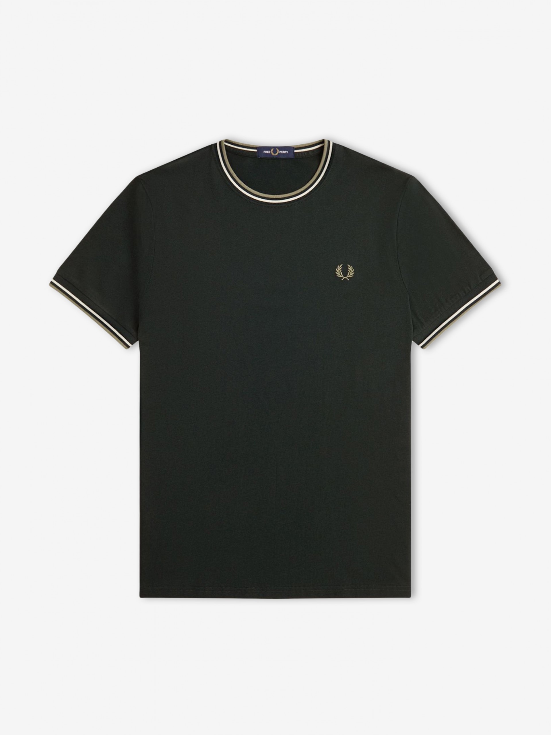 T-shirt Fred Perry Twin Tipped Verde e Branca