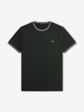 Fred Perry Twin Tipped Green and White T-shirt