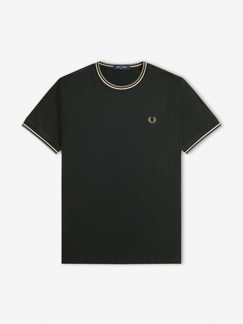 Fred Perry Twin Tipped Green and White T-shirt