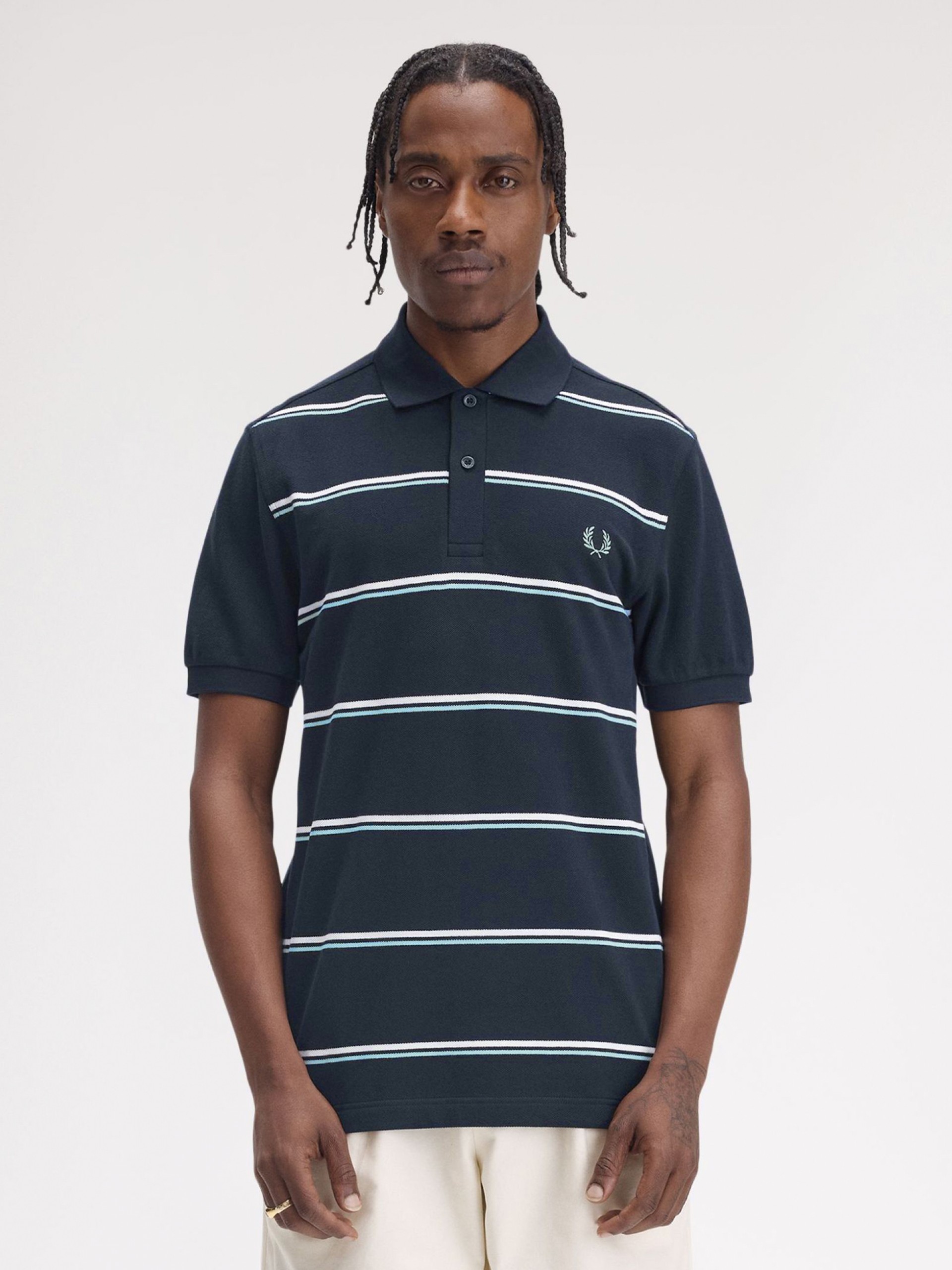 Polo Fred Perry De Rayas Azul